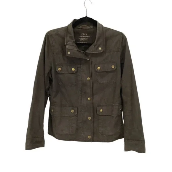 J. Crew Brown With Gold Hardware Size Small Women Relaxed Boyfriend Field Jacket - Picture 4 of 12
